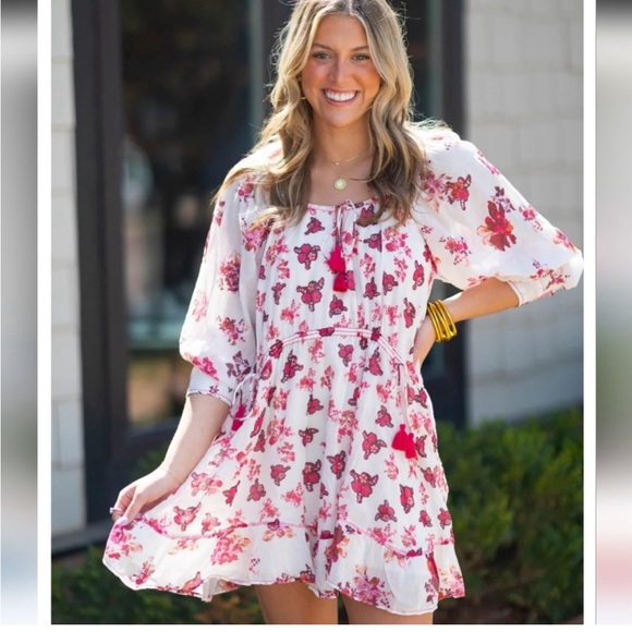 FREE PEOPLE Camella‎ Mini Dress / Ivory Combo Small - Picture 1 of 4